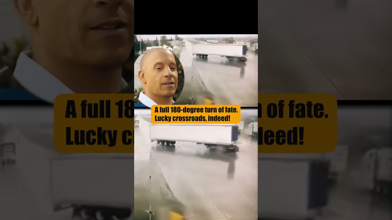 Semi Truck&rsquo;s Unexpected U Turn on a Wet Road  Lucky Skid Mastery!