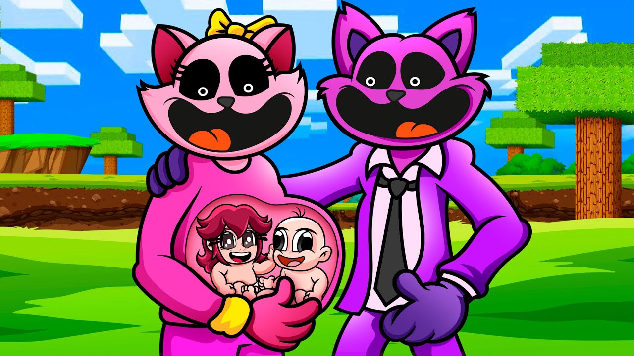 ME CONVIERTO EN EL HIJO DE CATNAP Y SU NOVIA 👶🏻 BEB&Eacute; NOOB Y NOOBSI en MINECRAFT