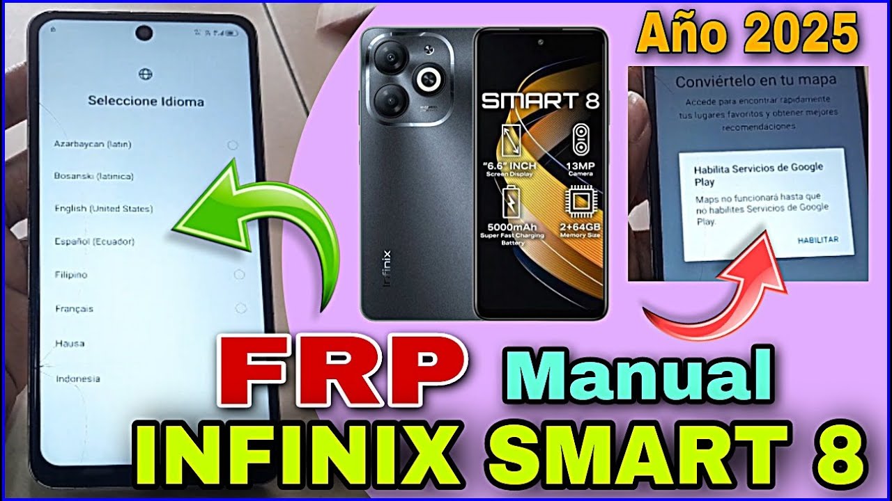 Infinix Smart 8 | FRP | Año 2025 | Cuenta Google Manual Infinix