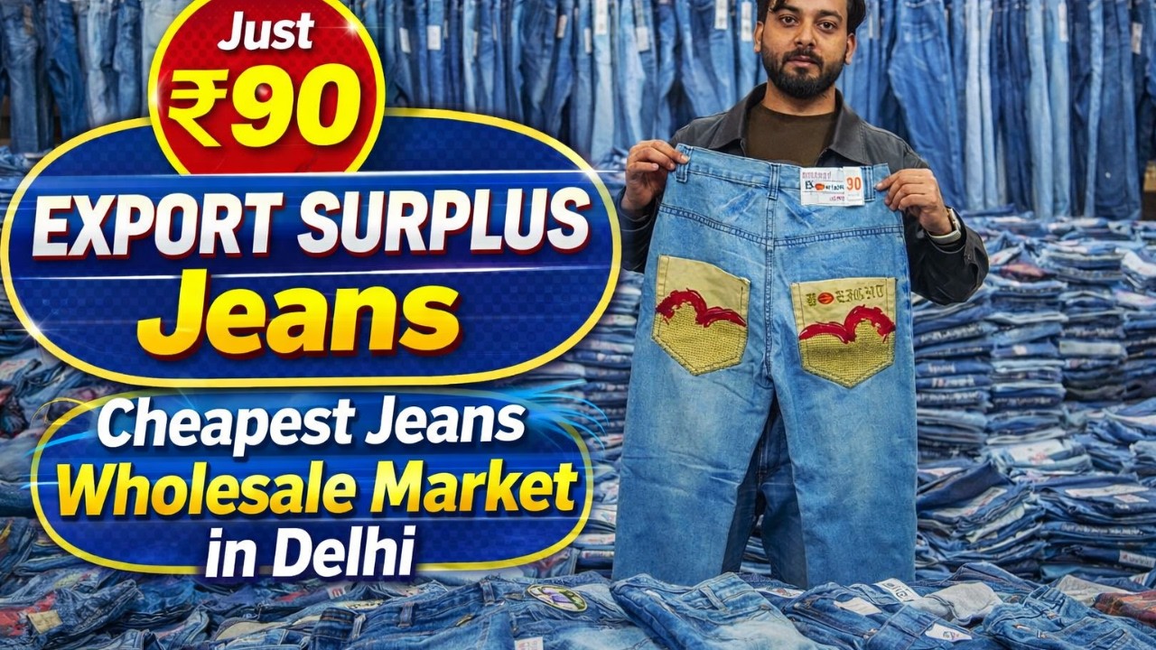 ₹90 की Export Surplus Jeans | Export Surplus Jeans Wholesale Market in Delhi |