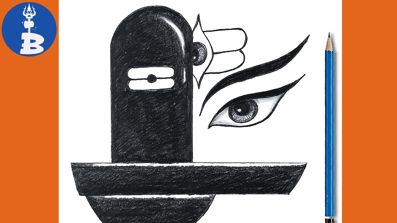 Maha Shivratri Drawing _ Mahadev And Parvati Pencil Sketch Very Easy _ Shivling Drawing