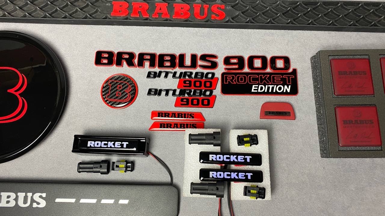 Brabus 900 Rocket Edition Badge Emblem Logo Stickers Set on Mercedes G Class G63 W463a W464