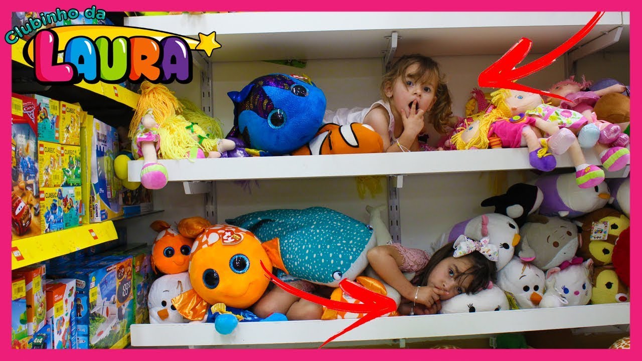 LAURINHA BRINCANDO DE ESCONDE - ESCONDE NA LOJA DE BRINQUEDOS - Jéssica Godar e Laurinha e Helena