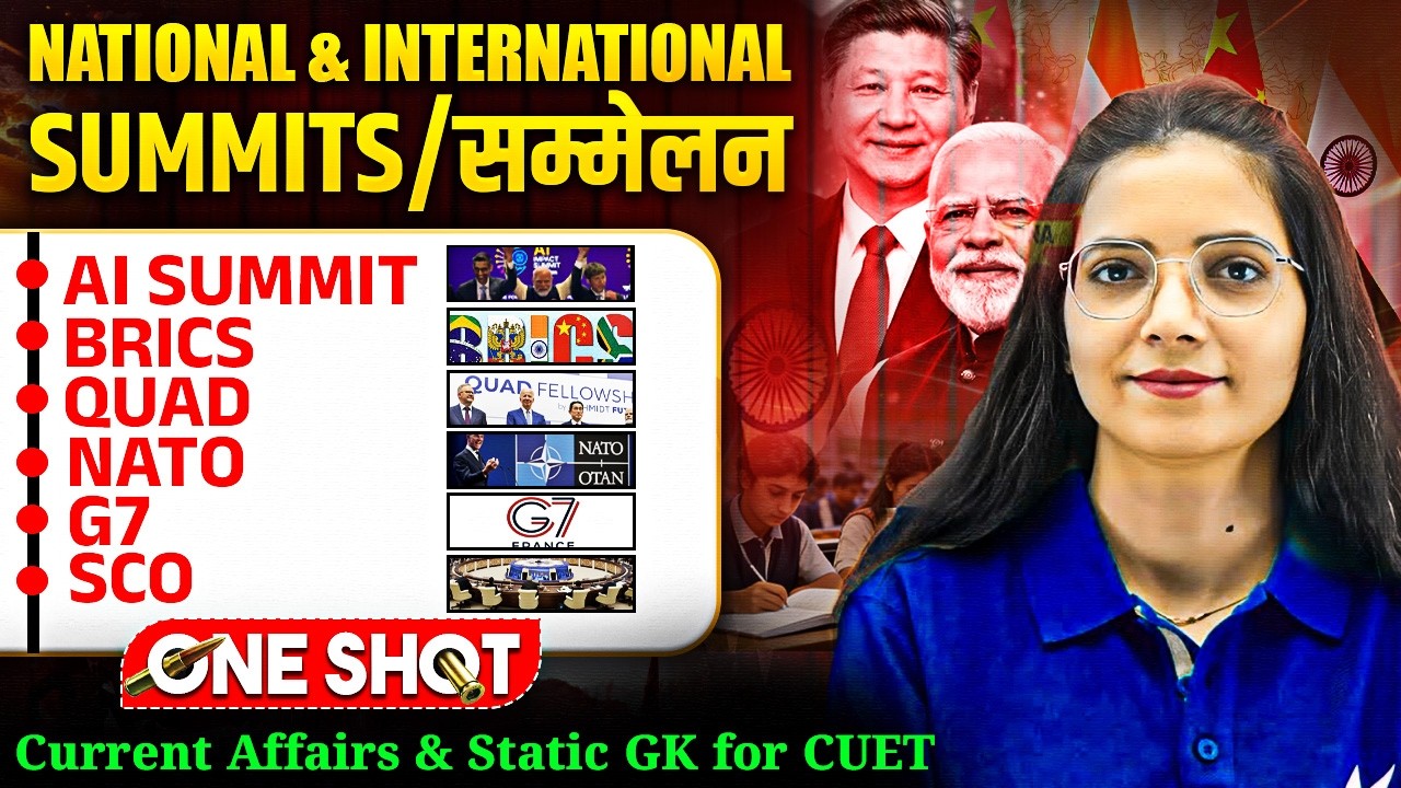 CUET 2026 Static GK & Current Affairs || National & International Summits || प्रमुख सम्मेलन