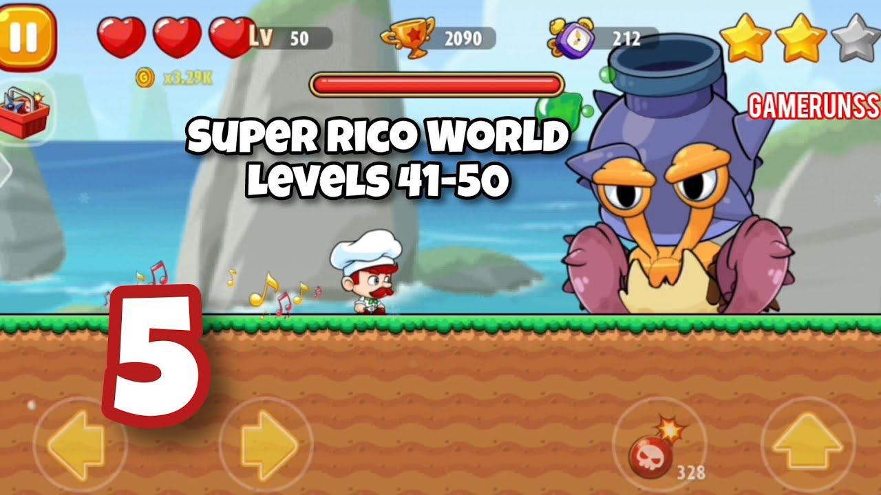 Super Rico World - Gameplay Walkthrough Android Part 5 - Levels 41-50