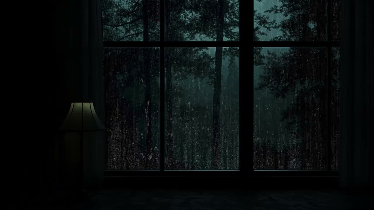 Natural Thunder Ambience for Stress Relief Sleep | Slow Rain Moving Under Thick Forest Leaf Canopy