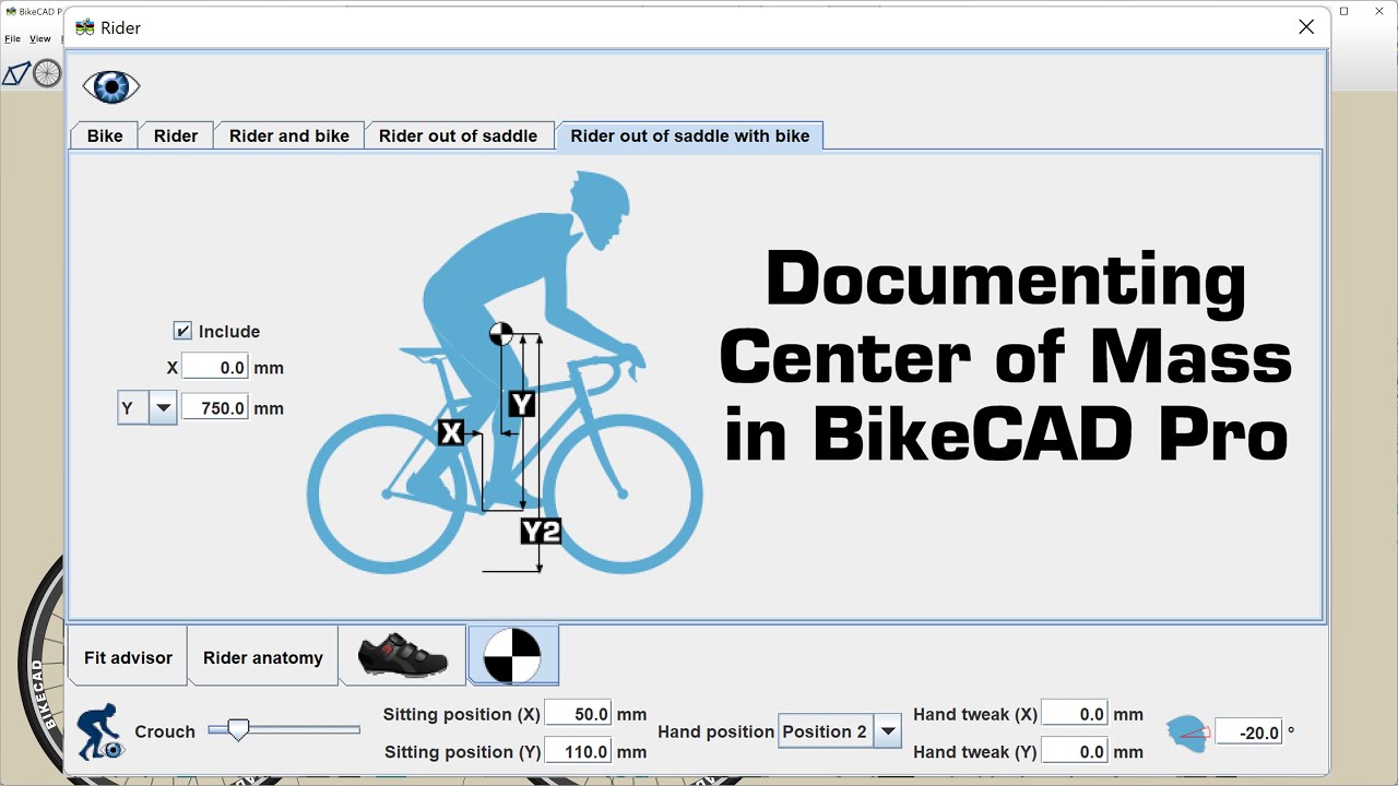 Documenting Center of Mass in BikeCAD Pro