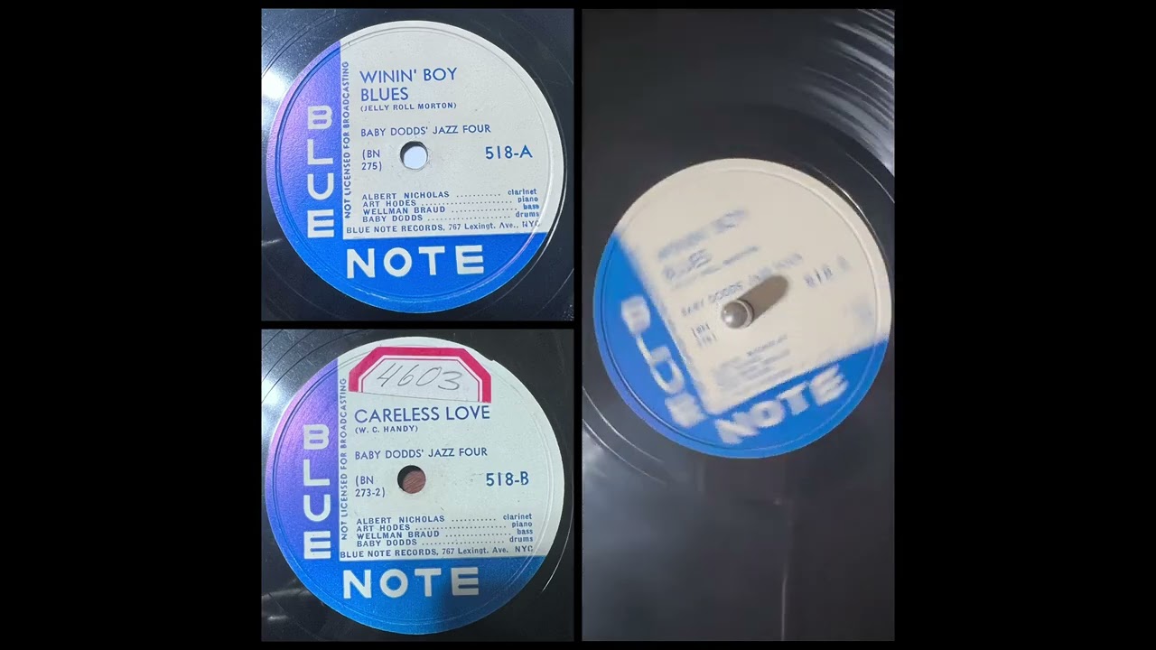 BABY DODDS&rsquo; JAZZ FOUR: Winin&rsquo; Boy Blues (Blue Note Records 518, 10&rdquo; 78RPM 1946)