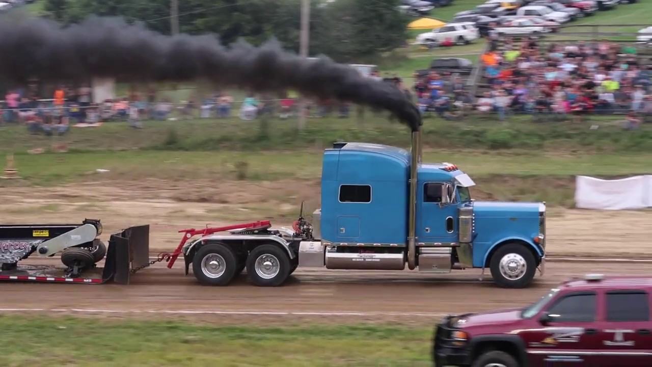 Reedsville WV Truck Pulls V-8 Mack Superliner Street Legal Semi Dump Hot 8-11-17