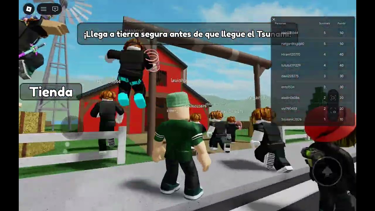 Jugando a pertenencia de tsunami