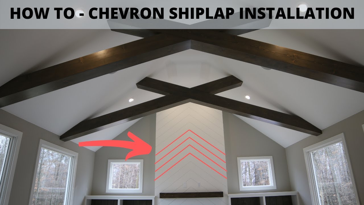 Pro Tips & Techniques for a Chevron Shiplap Wall Installation - Chevron Pattern Fireplace Wrap
