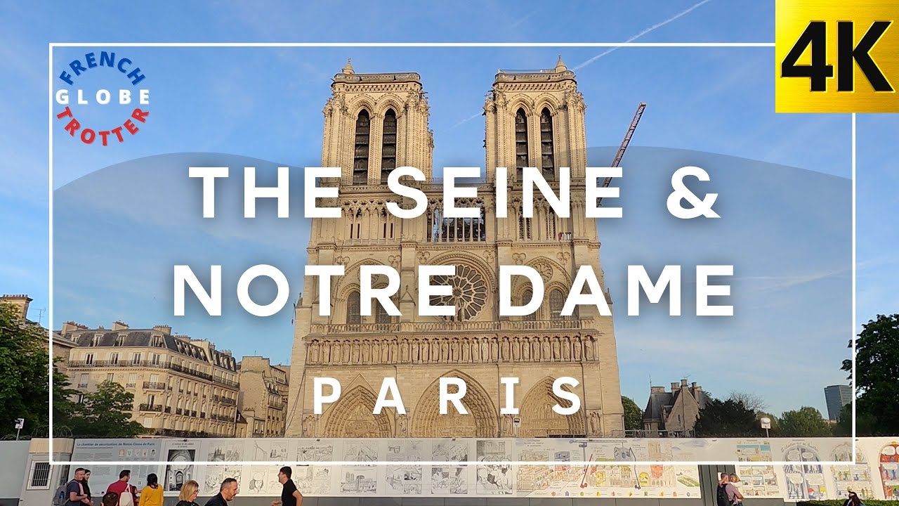 Paris 4K walking tour 🇫🇷along Seine River, Notre-Dame Cathedral | France first timer travel ambience