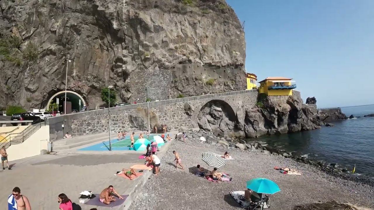 Drone flight Ponta Do Sol beach Madeira Portugal 2 DJI