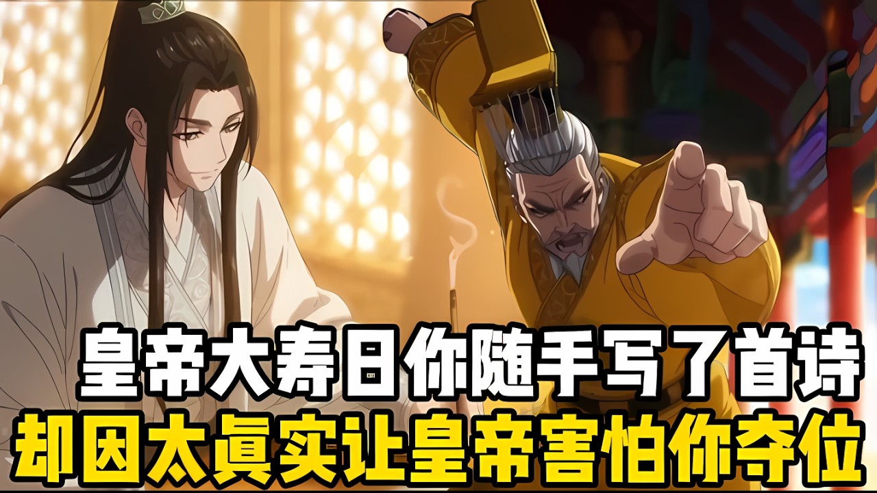 皇帝大壽之日，你不過是隨手寫瞭句詩，這不僅讓文人視你爲偶像，還讓百姓認定瞭你是儲君#漫画 #小说 #玄幻