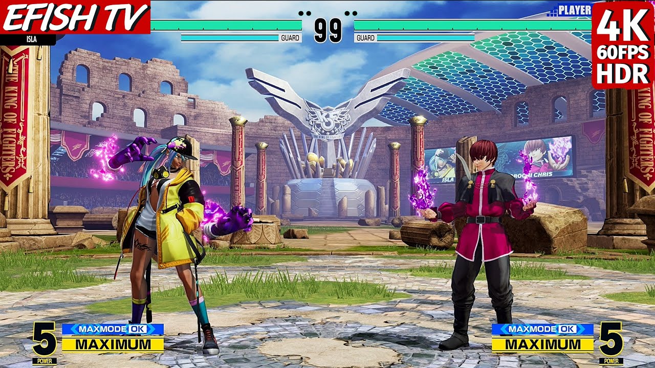Isla vs Orochi Chris (Hardest AI) - KOF XV