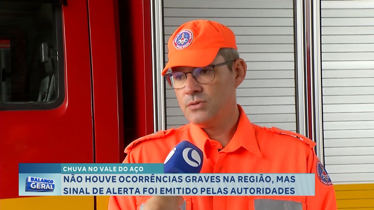 Chuva em Vale do aço: Sem ocorrências graves, mas sinal de alerta foi emitido pelas autoridades.