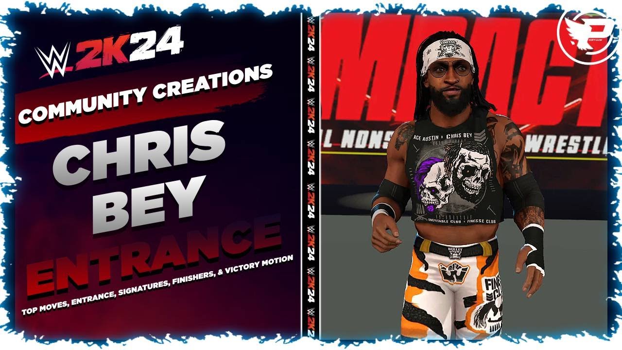 WWE 2K24 Chris Bey Entrance, Top Moves, Signatures, Finishers, & Victory Motion