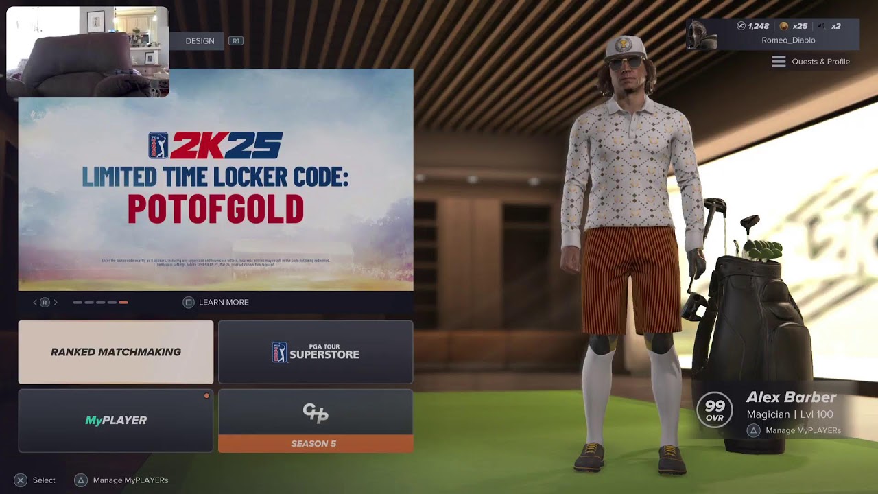 Wya jeepman and papi? Romeo plays pga 2k25 1v1 solos ranked mode pro difficulty Tiger Woods