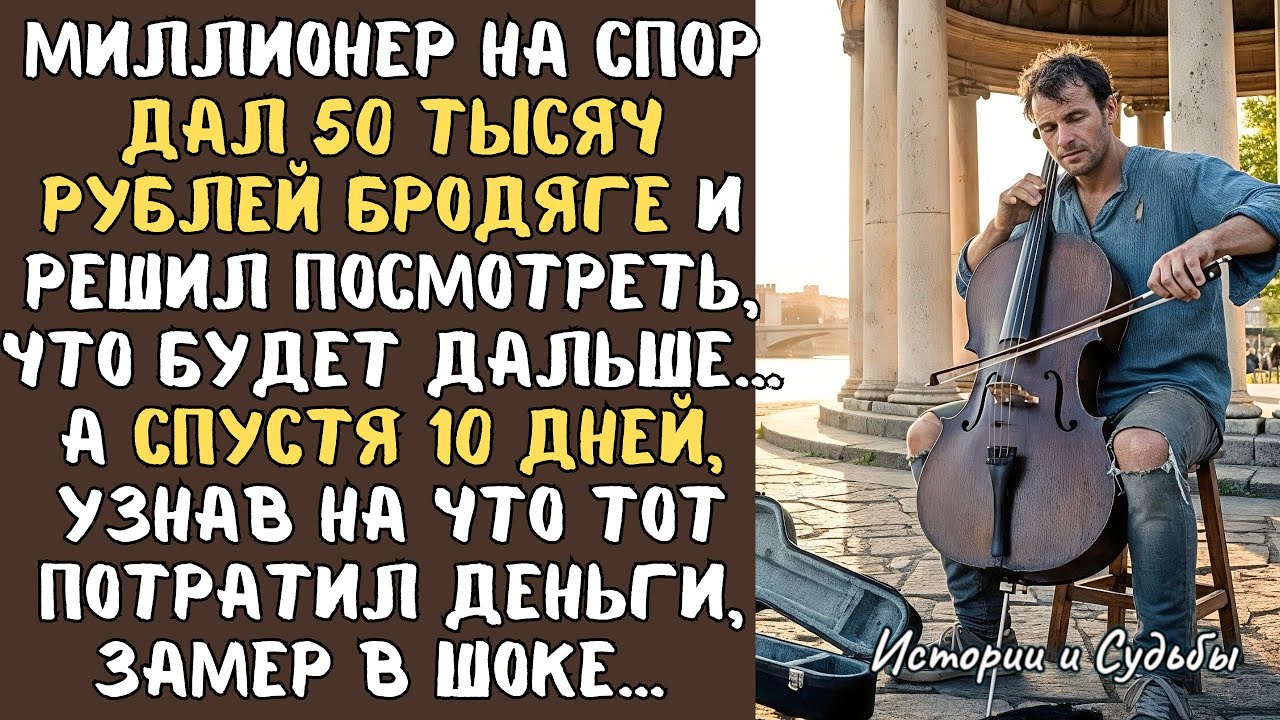 МИЛЛИОНЕР на спор дал 50 тысяч рублей БРОДЯГЕ и решил посмотреть, что будет дальше… Спустя 10 дней..