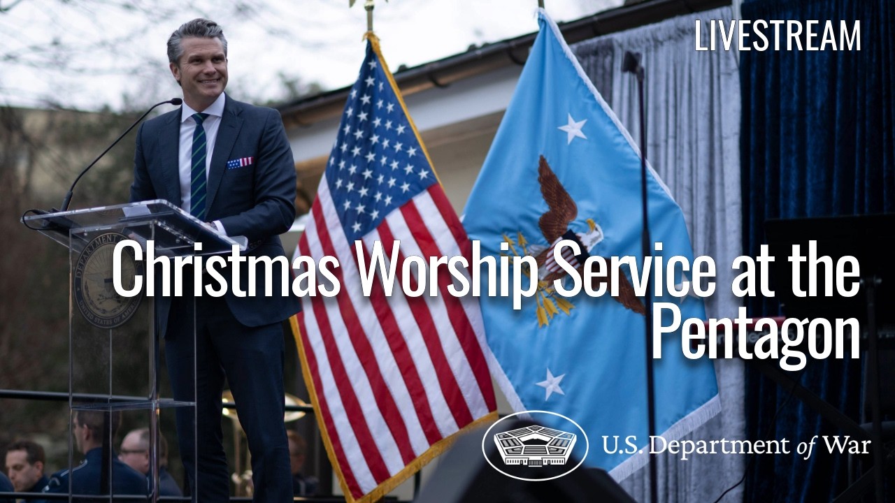 LIVE: Secretary of War Pete Hegseth host a Christmas Worship Service at the Pentagon.