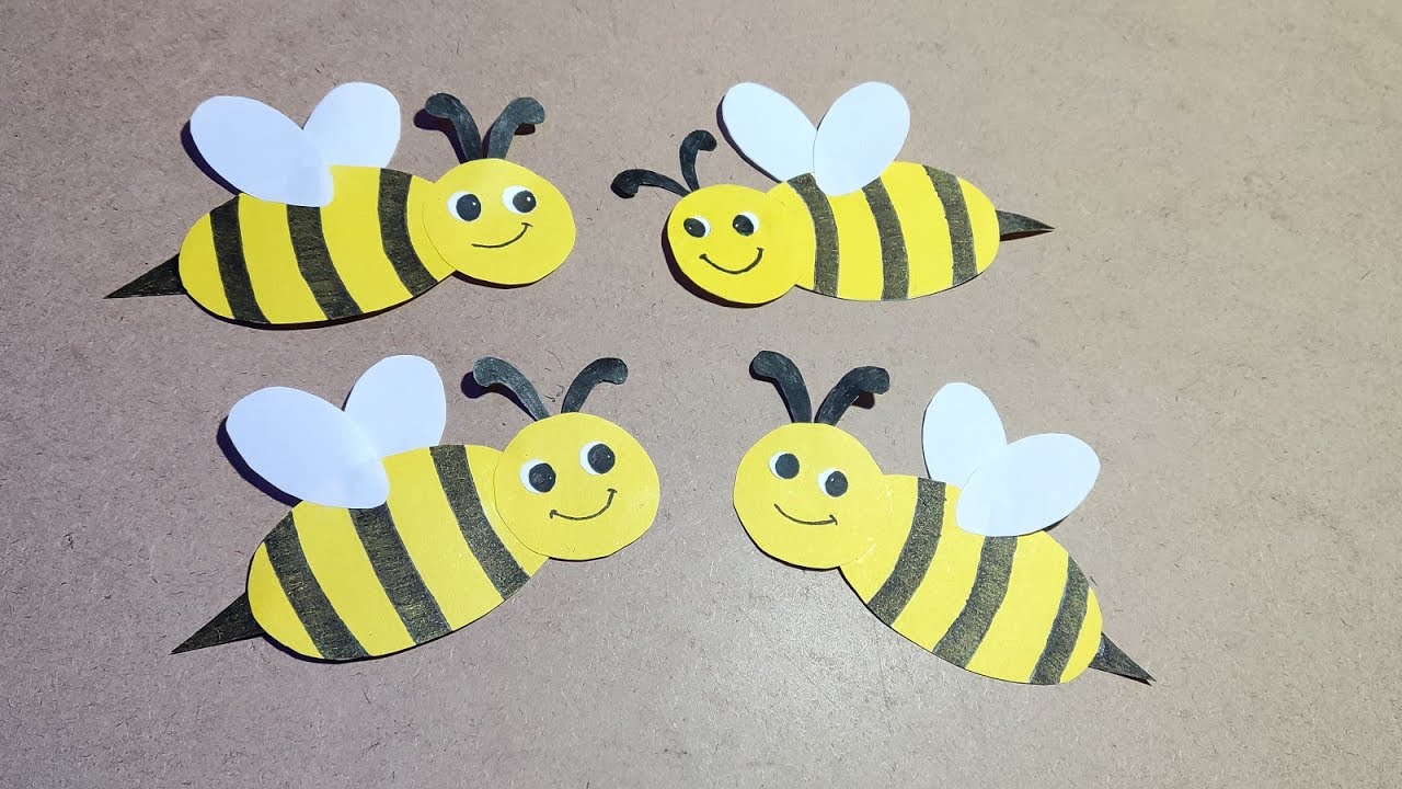 @craftistpramod/diy how to make honey bee with paper/paper honey bee craft
