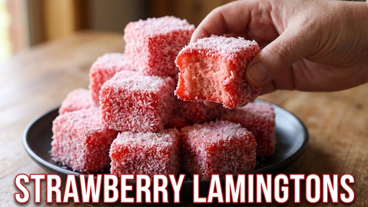 Strawberry Lamingtons - Australia’s Favorite Dessert