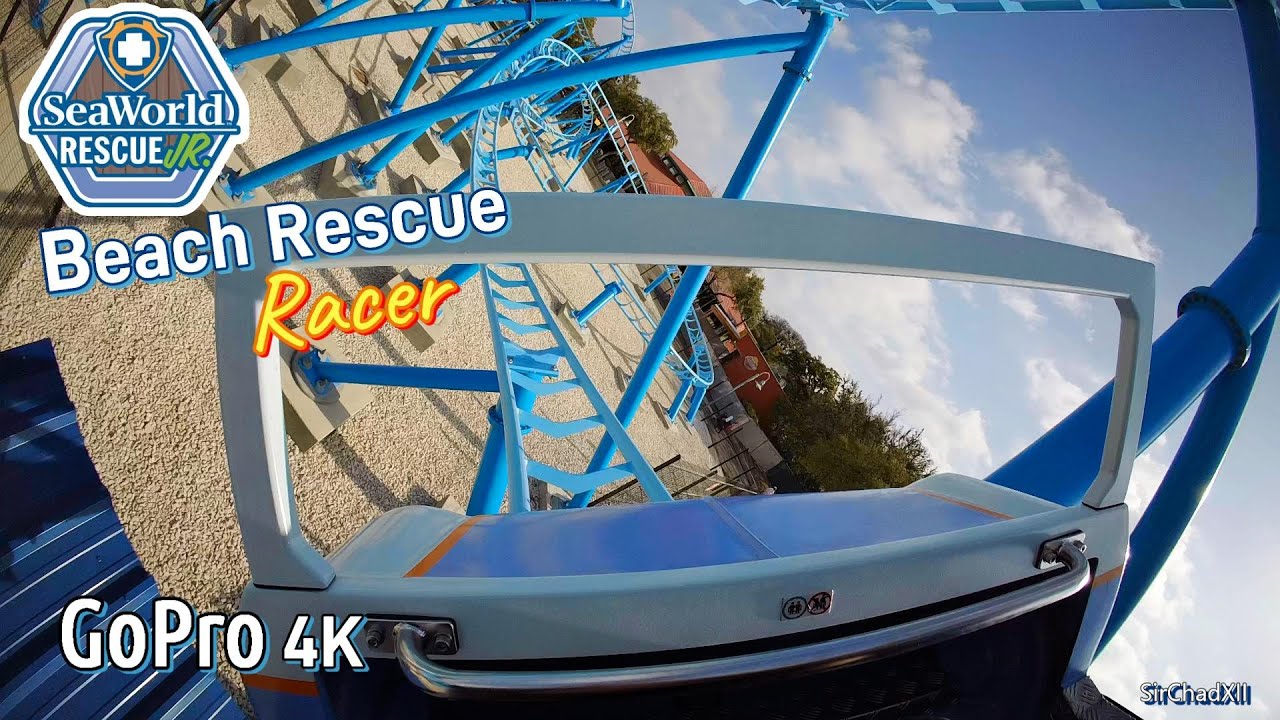 SeaWorld Beach Rescue Racer NEW Roller Coaster Off Ride & GoPro POV Video 4K Grand Opening Day
