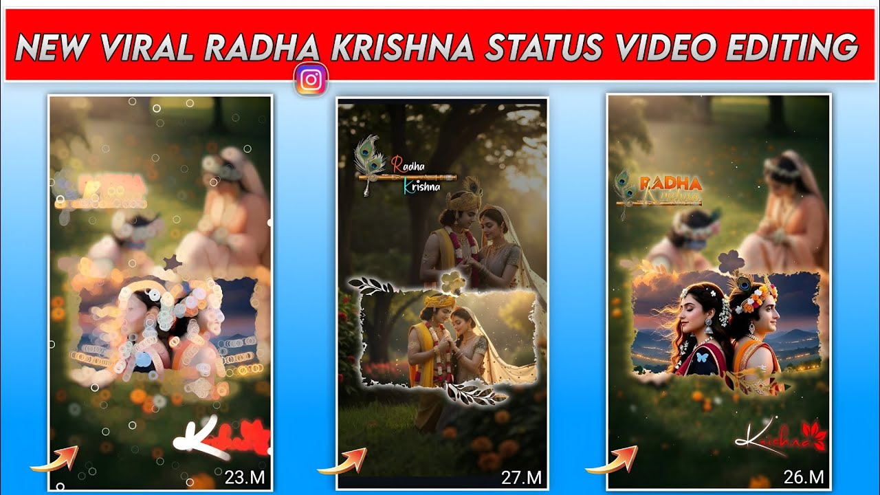 New Trending Radha Krishna Status Video Editing \ Instagram viral radhe krishna status editing 