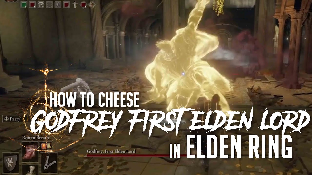 How to Cheese Godfrey, First Elden Lord at Erdtree Sanctuary in Elden Ring (Easy Kill)
