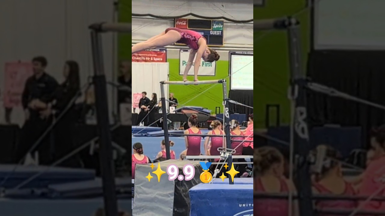 9.9 top finisher on bars! #gymnast #skill #trending #trendingshorts #bhc #bars #fypシ゚viral #comp