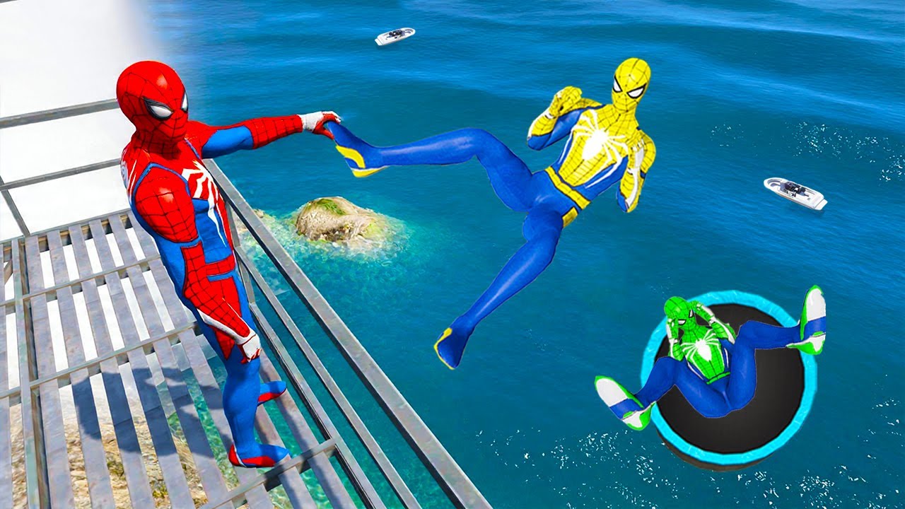 Rainbow Spiderman Ragdolls in GTA 5 (Compilation ) #5
