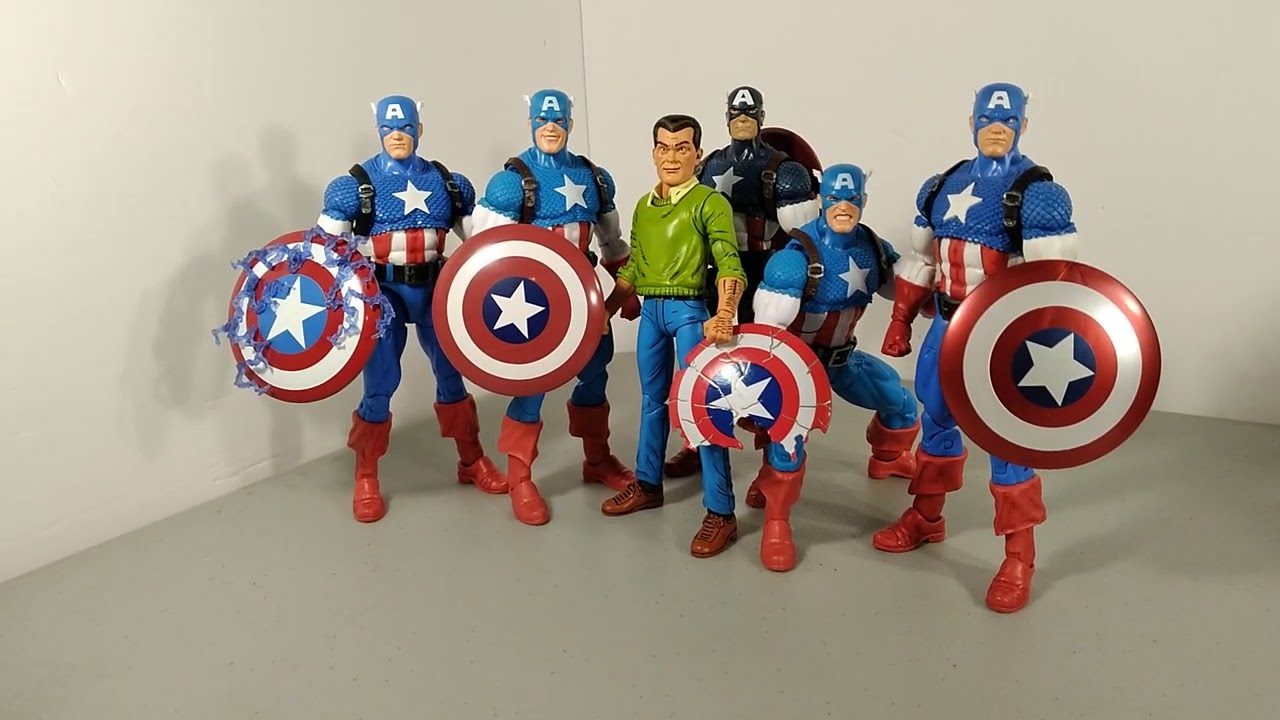 NECA TMNT Jack Kirby and 5 Marvel Legends Captain Americas Photo Shoot