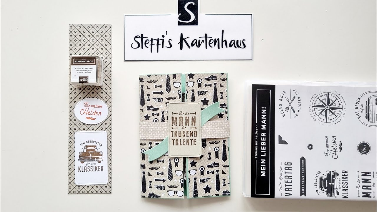 Einstimmung auf den Jahreskatalog 2022 Stampin up Explosion Gate Fold Card Funfold für Männer