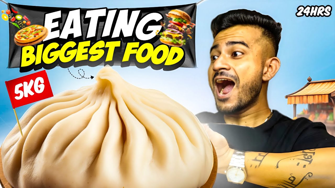 Eating Only The BIGGEST FOOD ITEMS For 24 Hours With @praveensalal