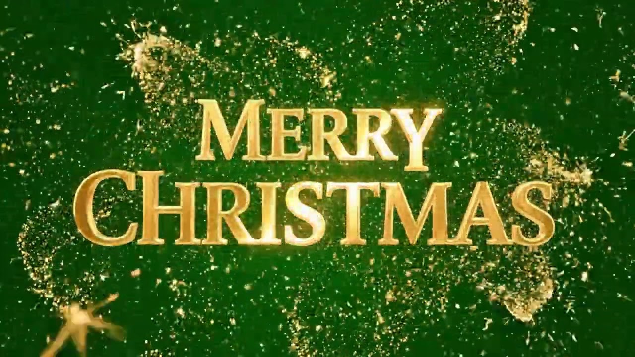 Merry Christmas Text Animation – Golden Spark Particle Effect | Green Screen Loop 02