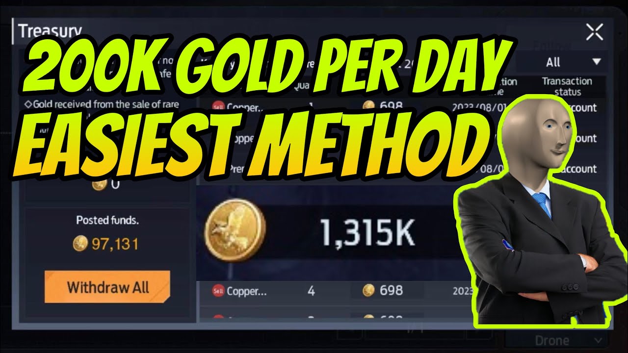 Undawn HOW TO GET EASY GOLD, 200.000 gold per day, UNDAWN