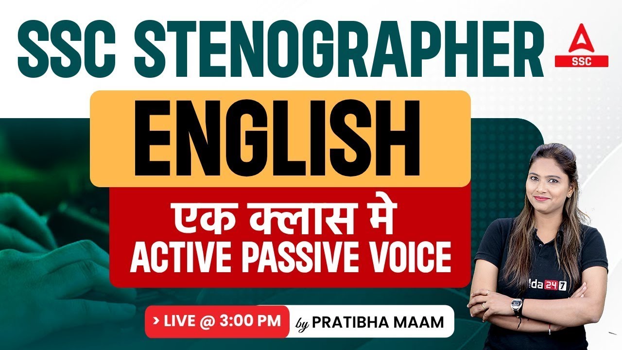 SSC Stenographer 2023 | SSC Steno English By Pratibha Mam | Active Passive Voice