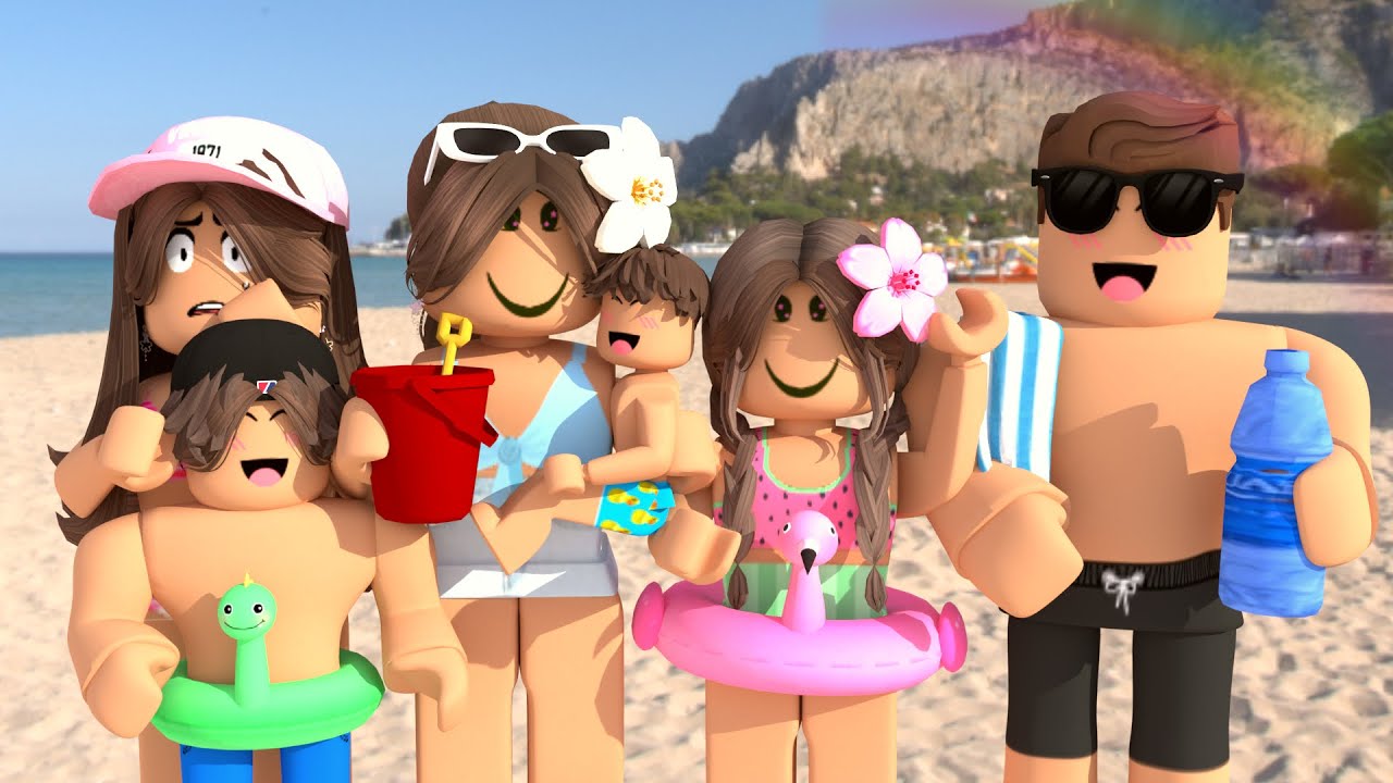 Семейная летняя рутина! *Атака акулы?* (Голосовая ролевая игра Roblox Bloxburg)