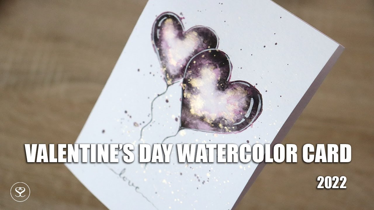 Easy Watercolor Valentines day card | Real time PAINT WITH ME
