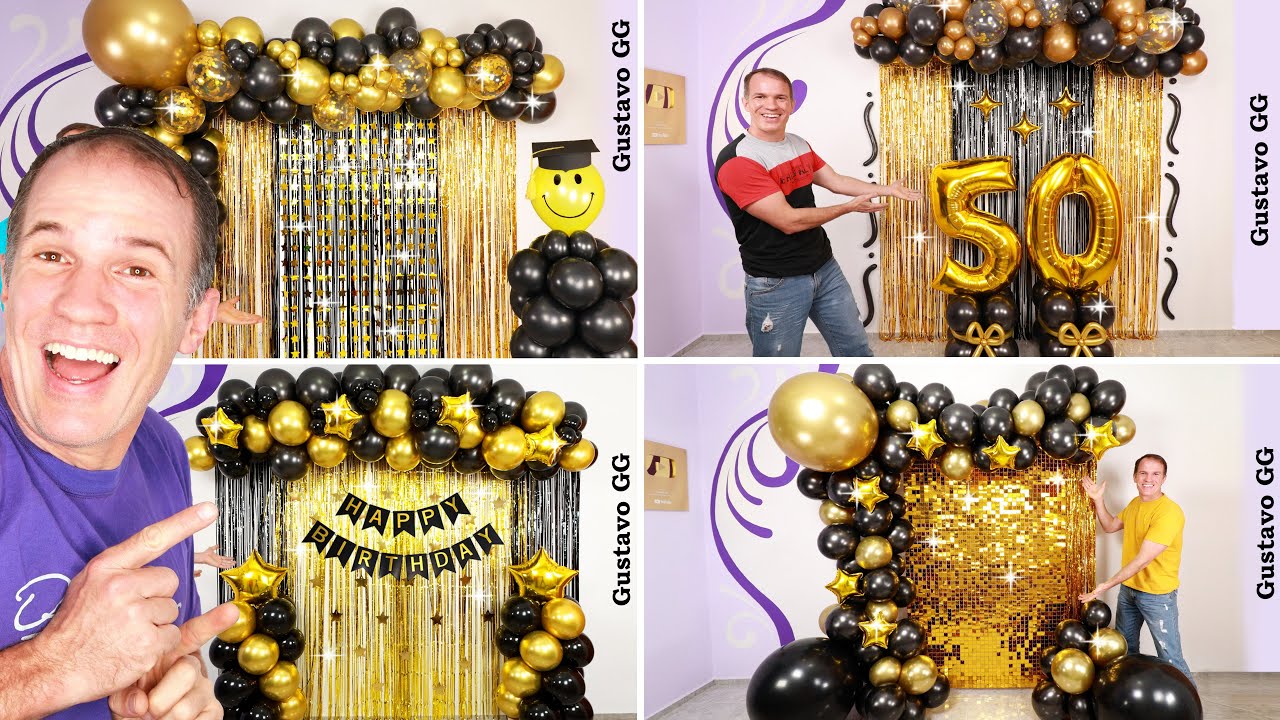 4 ИДЕИ 🤩 УКРАШЕНИЯ НА ДЕНЬ РОЖДЕНИЯ 😍 (оформление шарами) Декор из воздушных шаров - Gustavo gg