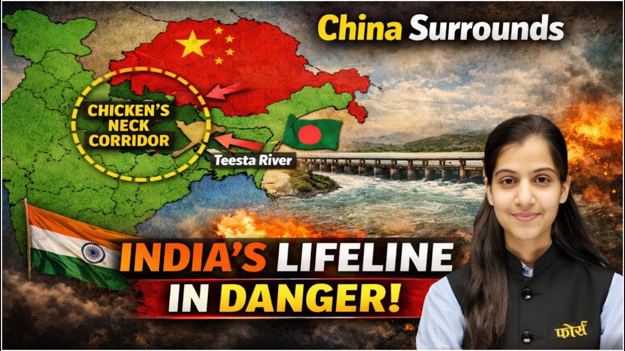 China Around Chicken’s Neck Corridor | Teesta River Interference | India’s Strategic Challenge