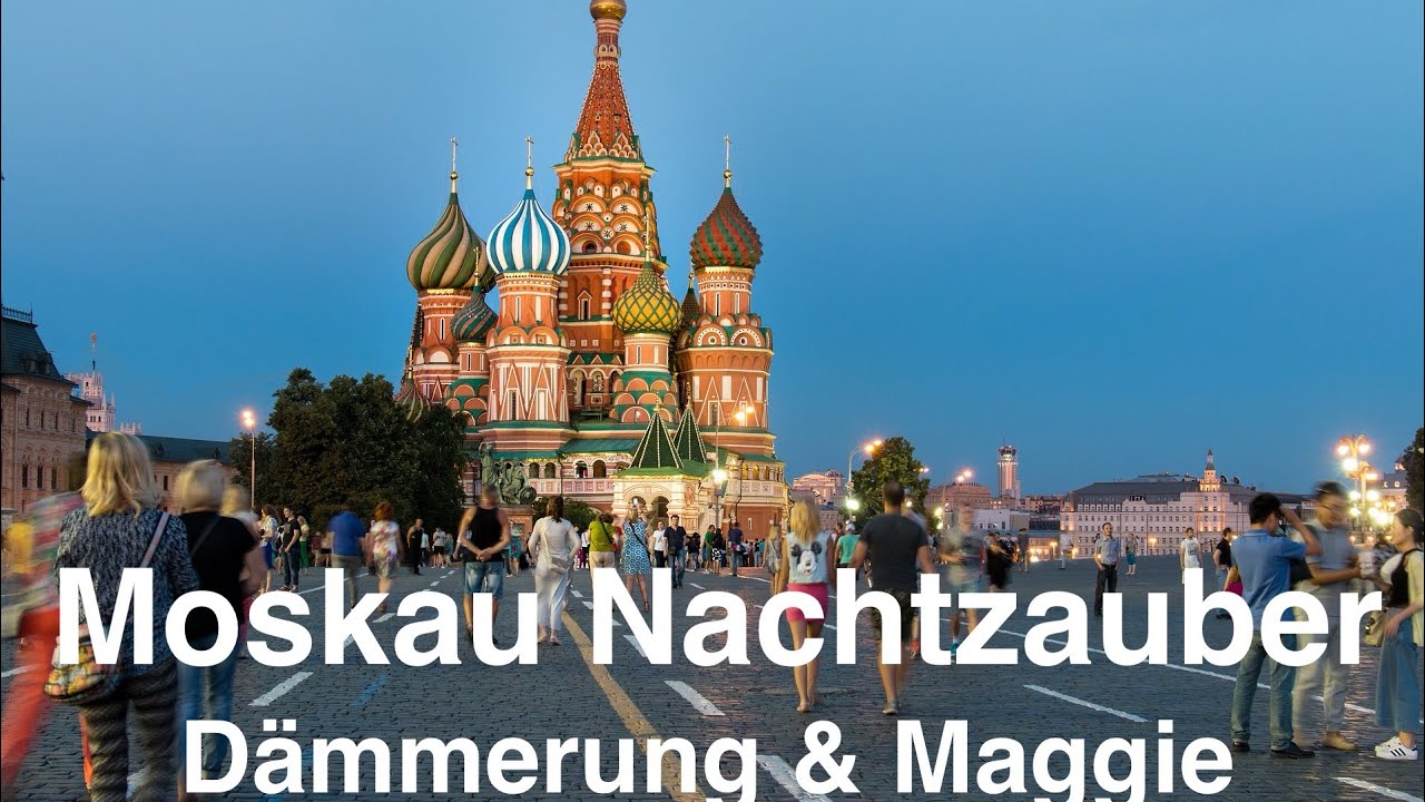 Moskau bei Nacht: Der Rote Platz in 4K - Basilius-Kathedrale & Kreml Lichter & Kaufhaus Gump 