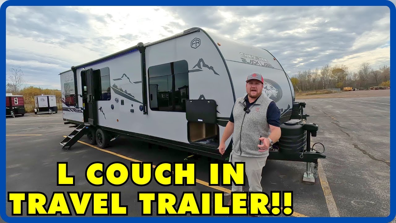 L Couch Travel Trailer! 2025 Forest River Cherokee Grey Wolf Black Label 27LHBL