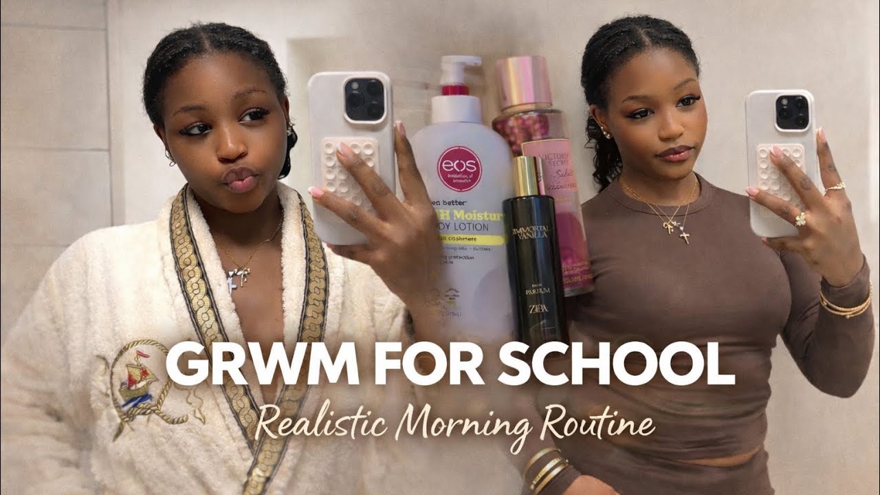 GRWM for School | Realistic Morning Routine + Outfit, Makeup & Girl Talk 🤎 