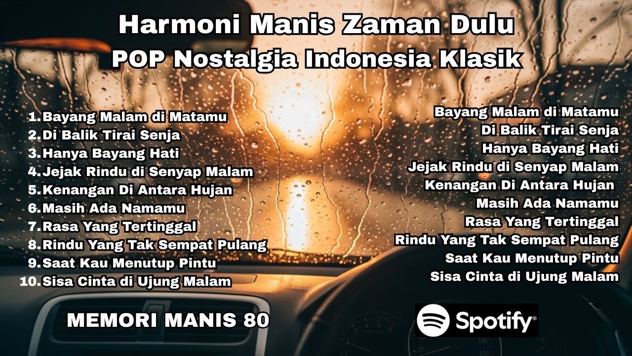 POP Nostalgia Indonesia Klasik | Harmoni Manis Zaman Dulu | MEMORI MANIS 80 (AI GENERATED)