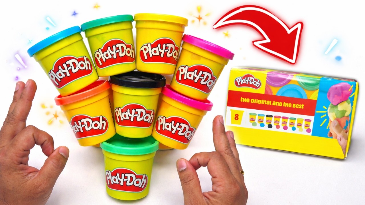 Ultimate Play Doh Unboxing ASMR | Ice Cream & Rainbow Clay Mixing | So Relaxing 🍦🌈🎧