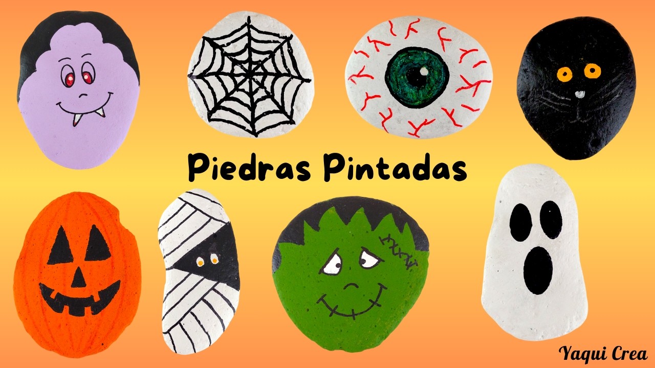 Piedras Pintadas para halloween 🎃 Ideas de Decoración