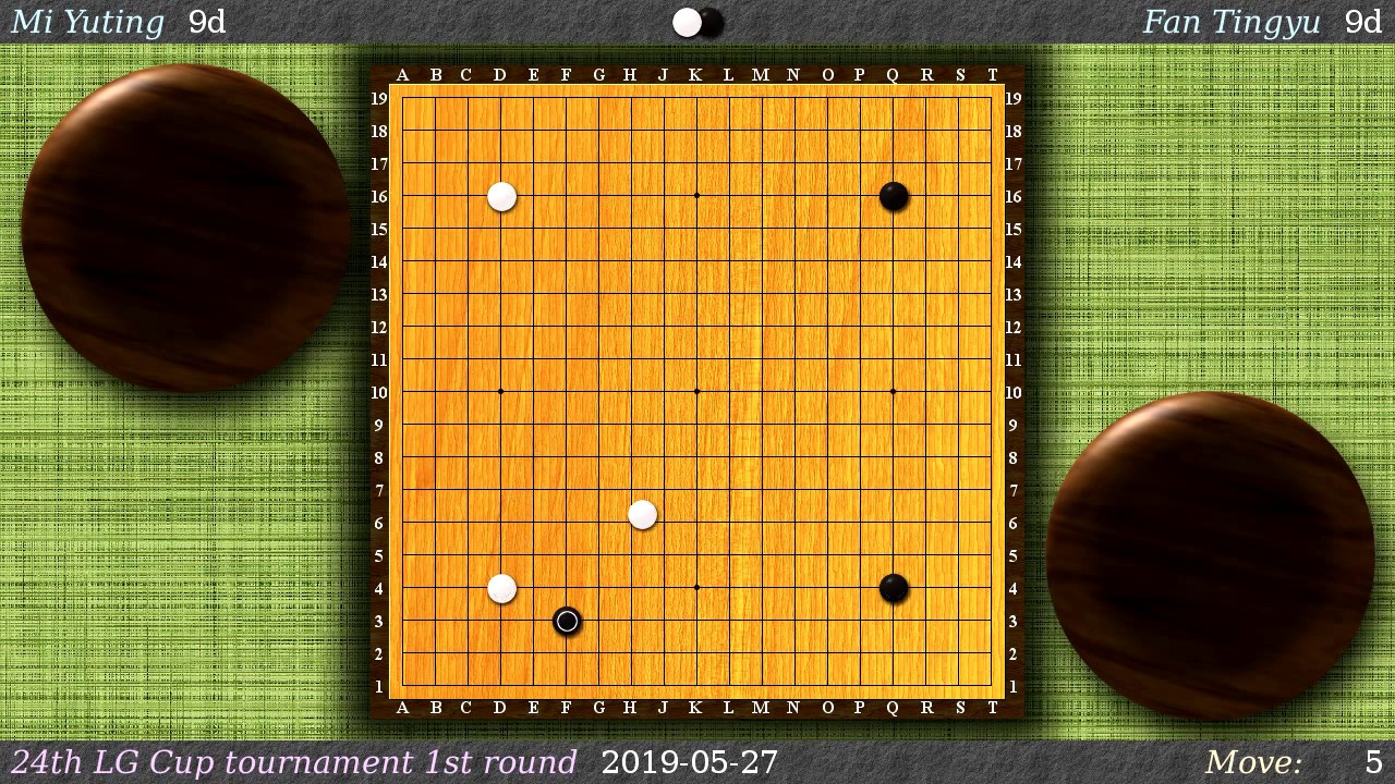 Mi Yuting 芈昱廷 (white) vs Fan Tingyu 範廷鈺 (black)