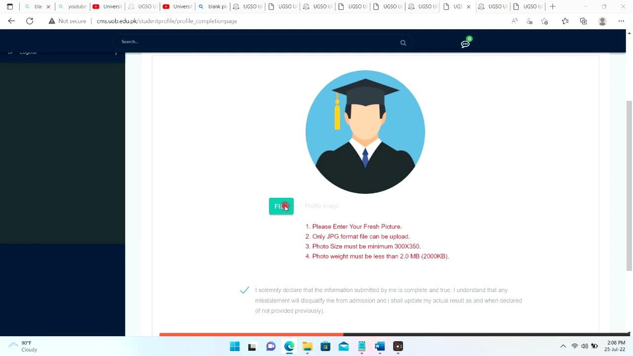 Demonstration video: UoB BS Fall 2022 Admissions in Main and Sub campuses