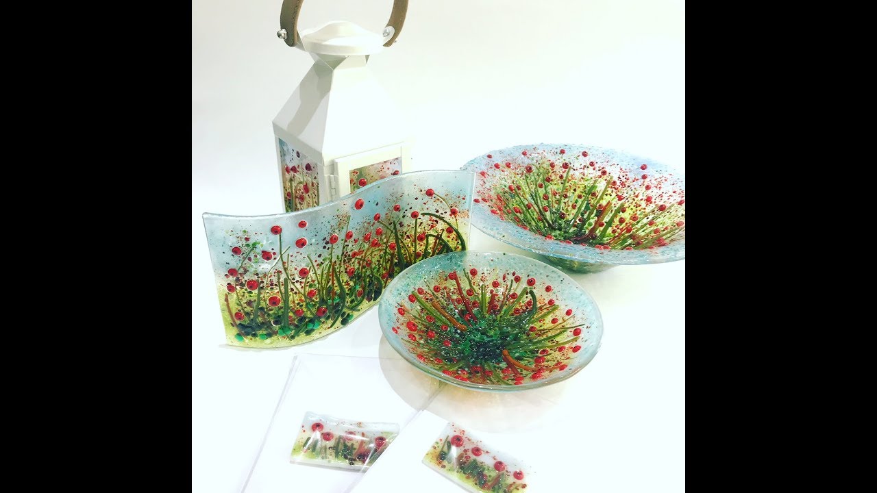 Fused Glass Poppy Murrine Projects